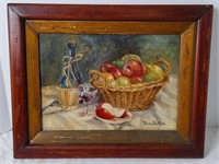 "Fruit & Wine" Oil On Canvas By Joan Butler