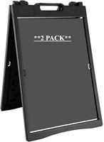 PerKoop 2pk A Frame Plastic Sandwich Board, Black
