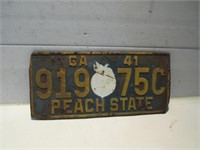 VINTAGE PEACH STATE LICENSE PLATE