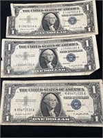 3 1957 A Blue Seal Dollars