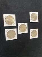 5 1923 Peace Silver Dollars