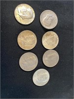 7 Kennedy 1/2 Dollars