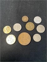 9 Foreign Coins