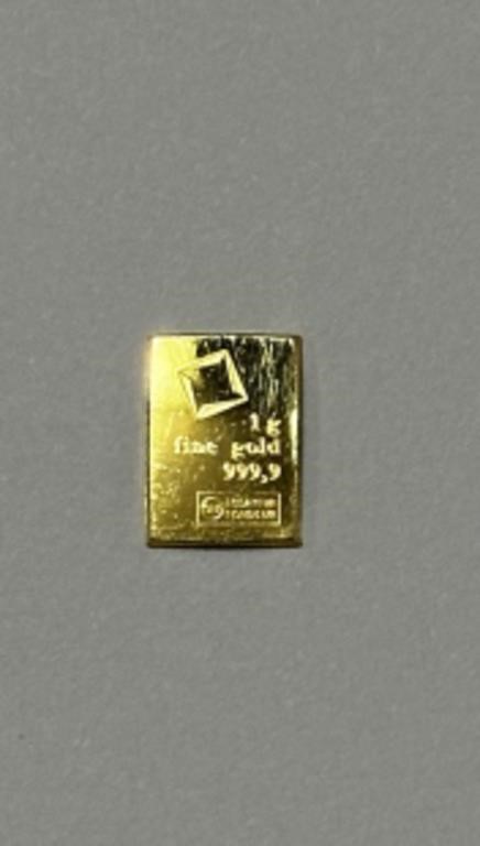 (1 GRAM) 999.9 FINE GOLD BAR