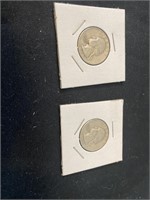2 1958 Quarter Dollar Washington