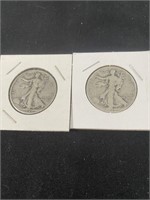 2 1940 Walking Liberty 1/2 Dollars