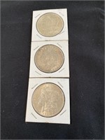 3 1921 Morgan Dollars
