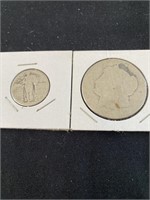 2 Coins, Morgan, Dime