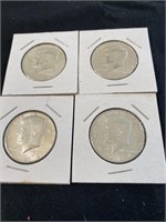 4 1964 Kennedy 1/2 Dollars
