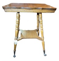 Antique Victorian Oak Parlor Table