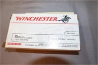 50 Rounds Winchester 9MM Luger 115 Gr