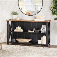 2 Tier Modern Farmhouse Wood Bookcase Bookshelf