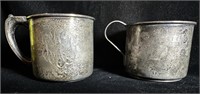 (2)pcs Vintage Sterling Silver Baby Cups 3.60ozt
