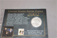 1 Troy Oz  American Eagle 2002 Silver Dollar