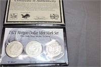 1921 Morgan Silver Dollar Mint Set