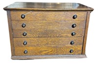 Antique Oak Optometrist Cabinet / Spool Chest