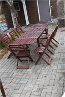 Outdoor Wood Patio Table Set
