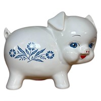 Vintage Ceramic Blue Cornflower Still Piggy Bank