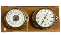 Vintage Schatz Royal Mariner Ship Clock Barometer