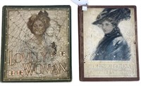 (2) Antique 1910 Art Nouveau Lady Print Books