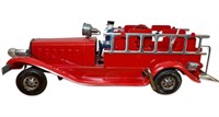 Vintage Marx Girard Pressed Steel Toy Fire Truck
