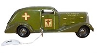 Antique Marx War Dept Ambulance Wind-Up Toy Car