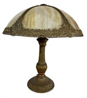 Antique Slag Glass Table Lamp