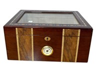 Inlaid Cigar Tobacco Humidor Lock Box