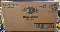 Box Clorox disinfecting wipes 2 pks 700 Count ea