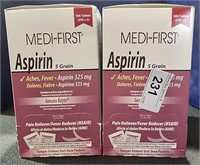 2 Boxes Medi-First aspirin Single Dose Packets