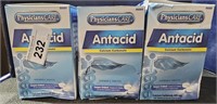 3 Boxes Physicians Care antacid Single Dose Packet