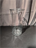 Hand Blown Spiral Clear Glass Vase, 10"