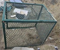 3 Sided Green Steel Cage