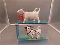 Cow Creamers, 1 marked Italy, 1 marked France