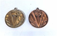 GUCOlympic Style Bronze & Gold Colour Metal x2