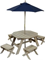 $199 - KidKraft Octagon Table, Stools & Umbrella