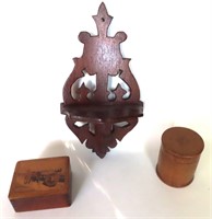 WE SHIP: Wood Inlaid Box, Tobacco Container,