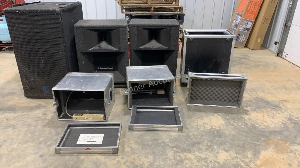 Vintage Speakers / Sound System w/ Carrying Cases