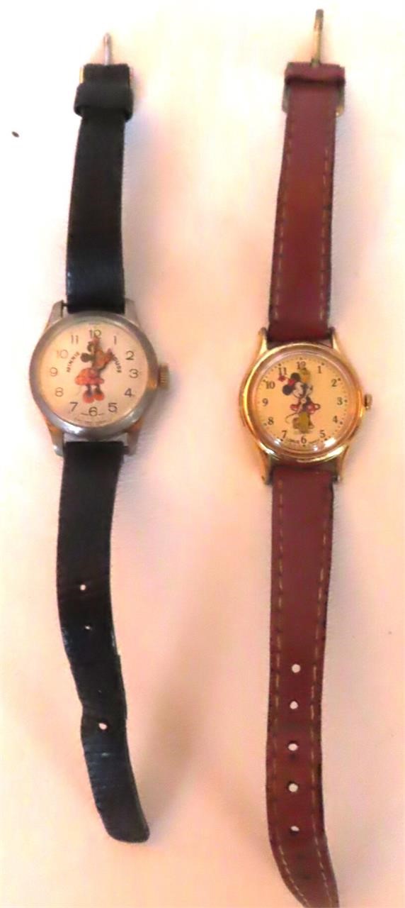 WE SHIP: (2) Minnie Mouse Watches, Untested