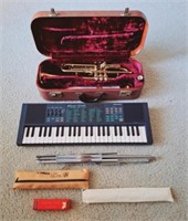 Brass Trumpet in Case, Keyboard & Recorders