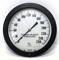 Vintage Metal Steam Header Pressure