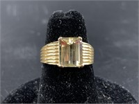 Vintage 14kt gold and citrine ring, size 6, with a