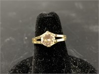 14kt Gold, and CZ ring size 6 1/2, total weight of