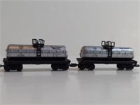 2pc N Scale Union Pacific Tank Cars. All Plastic.