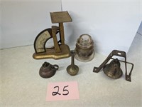Brass Postal Scale & Brass Items