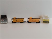 2pc Union Pacific Cabooses N Scale 9mm Train
