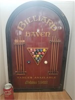 Billiard Haven wooden Bar sign