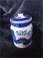 Blue Willow/Japan/Vintage/Instant Coffee Container