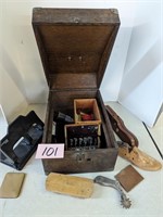 Wood Box & Other Antiques