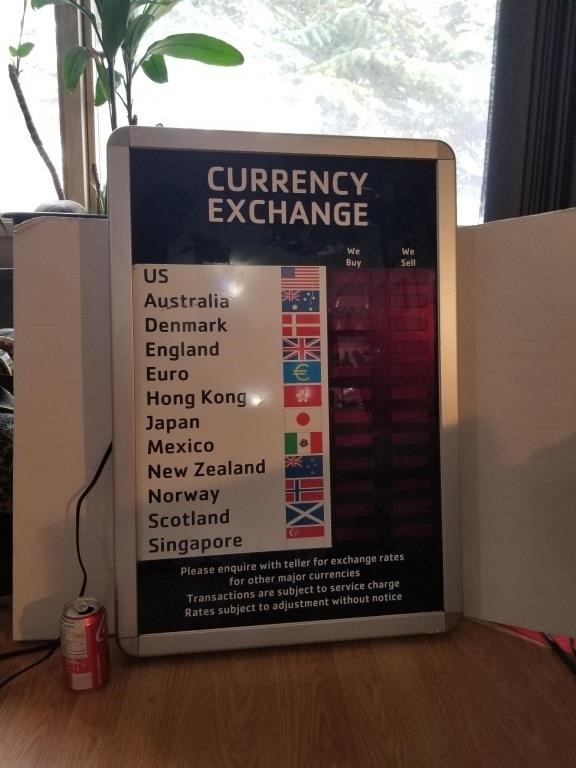 currency exchange digital board